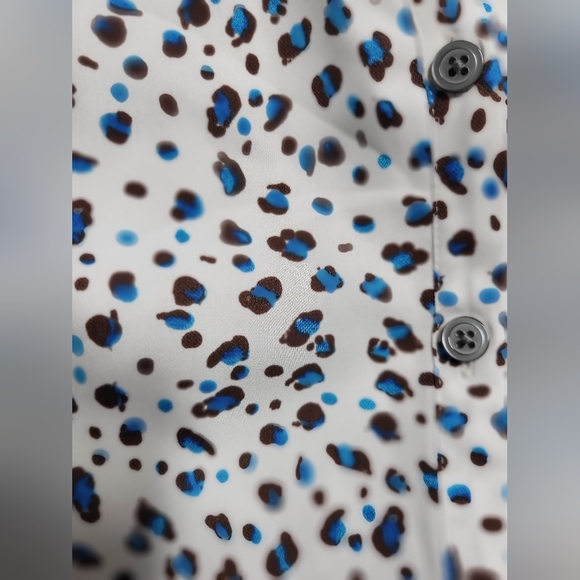 Cabi Womens Camila Sleeveless Blue, White & Black Leopard Print Dress Size M EUC - Picture 7 of 7